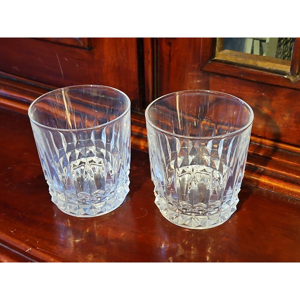 Set Of 2 Vintage Cristal D’Arques Tuilleries Villandry Old Fashioned Glasses